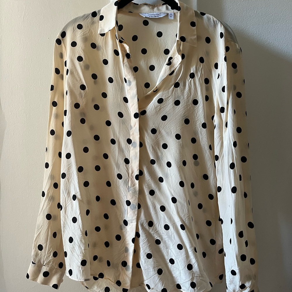 Button Up 100% Silk Top- & Other Stories